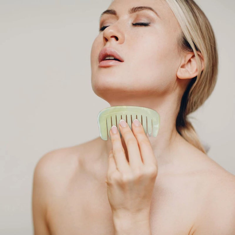 LEOSENSE Scalp Massage Comb, Scalp Massager for Hair Growth, Head Scratcher for Itchy Scalp, Natural Gua Sha Jade Stone for Stress Relief, Meridian Brush - Image 4